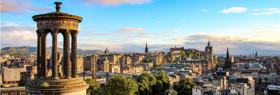 Blick über Edinburgh, Schottland
